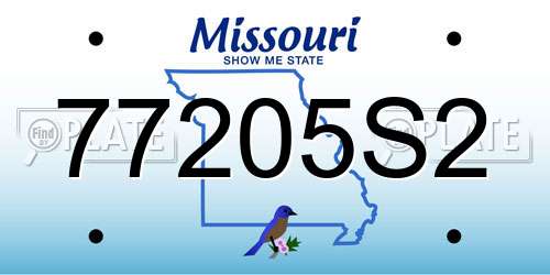 77205S2 Missouri License Plate