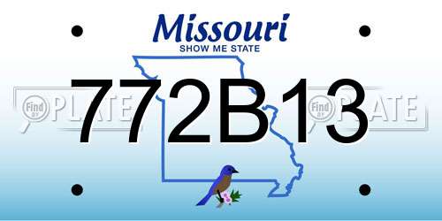 772B13 Missouri License Plate