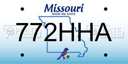 772HHA Missouri License Plate