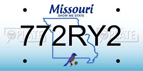772RY2 Missouri License Plate