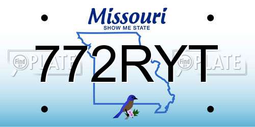 772RYT Missouri License Plate