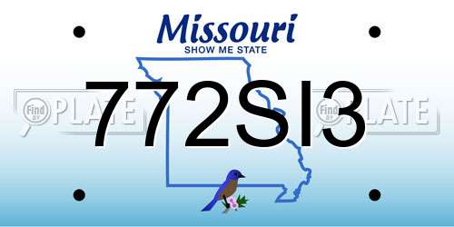 772SI3 Missouri License Plate