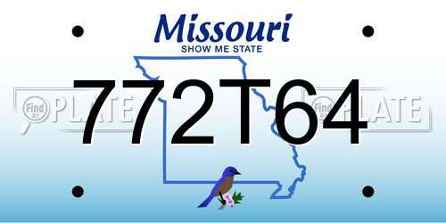 772T64 Missouri License Plate