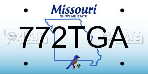 772TGA Missouri License Plate