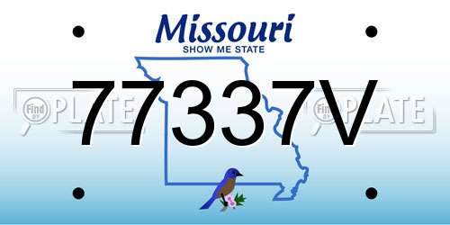 77337V Missouri License Plate