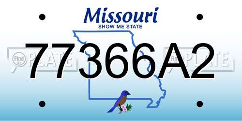 77366A2 Missouri License Plate