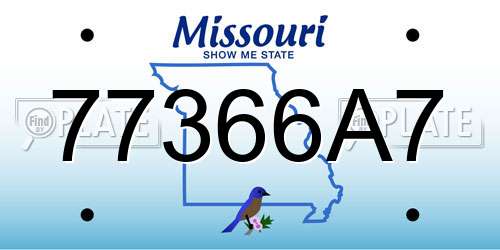 77366A7 Missouri License Plate