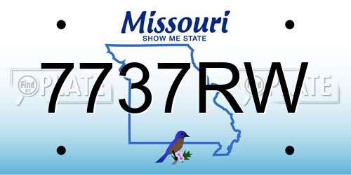 7737RW Missouri License Plate