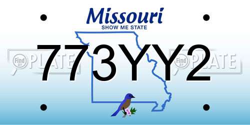 773YY2 Missouri License Plate