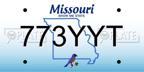 773YYT Missouri License Plate