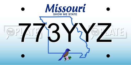 773YYZ Missouri License Plate
