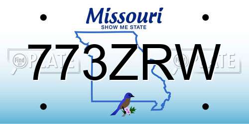 773ZRW Missouri License Plate