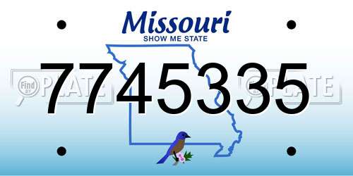 7745335 Missouri License Plate