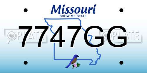 7747GG Missouri License Plate