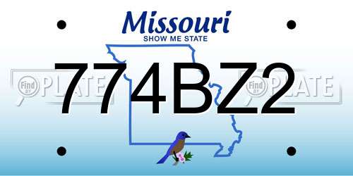 774BZ2 Missouri License Plate