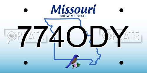 774ODY Missouri License Plate