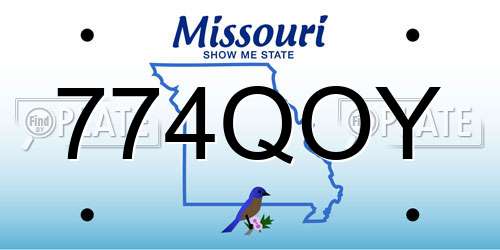 774QOY Missouri License Plate
