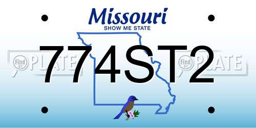 774ST2 Missouri License Plate