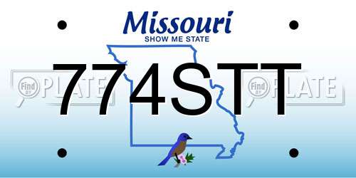 774STT Missouri License Plate