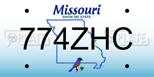 774ZHC Missouri License Plate