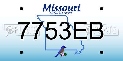 7753EB Missouri License Plate