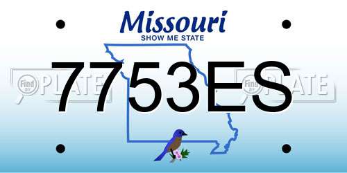 7753ES Missouri License Plate