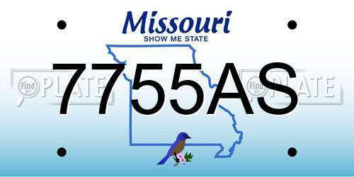 7755AS Missouri License Plate