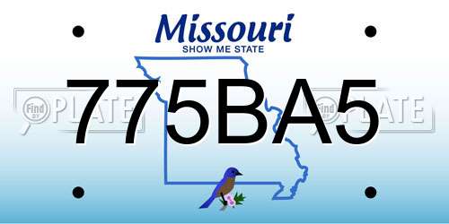 775BA5 Missouri License Plate