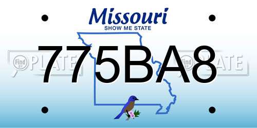 775BA8 Missouri License Plate