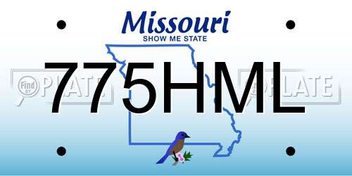 775HML Missouri License Plate