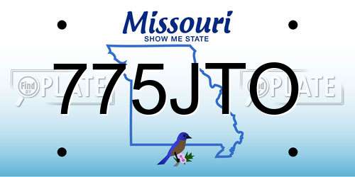 775JTO Missouri License Plate