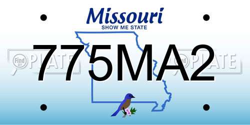 775MA2 Missouri License Plate