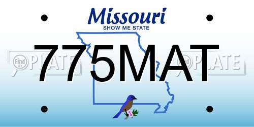 775MAT Missouri License Plate