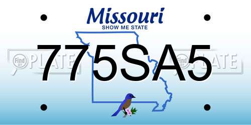 775SA5 Missouri License Plate