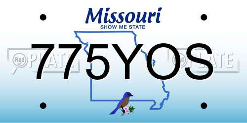 775YOS Missouri License Plate