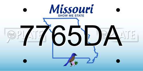 7765DA Missouri License Plate