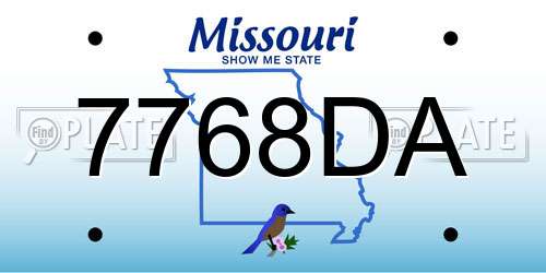 7768DA Missouri License Plate
