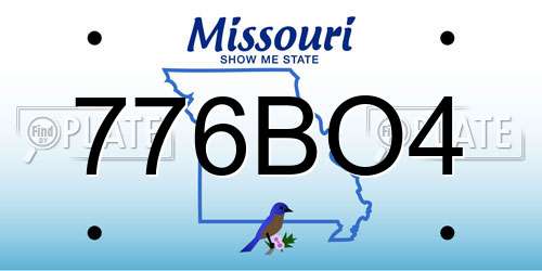 776BO4 Missouri License Plate