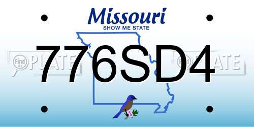 776SD4 Missouri License Plate