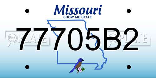 77705B2 Missouri License Plate