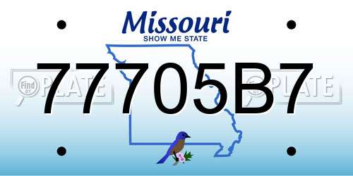 77705B7 Missouri License Plate