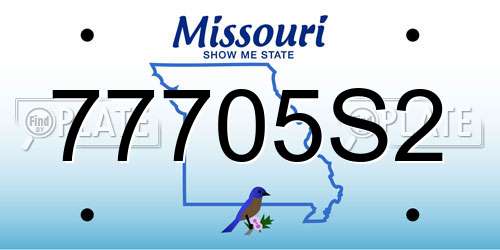 77705S2 Missouri License Plate