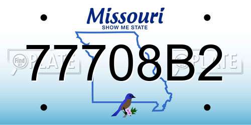 77708B2 Missouri License Plate