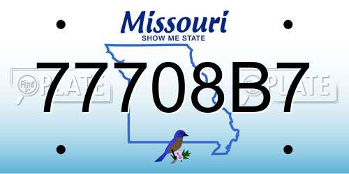 77708B7 Missouri License Plate