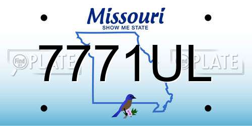 7771UL Missouri License Plate
