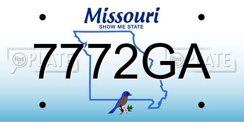 7772GA Missouri License Plate