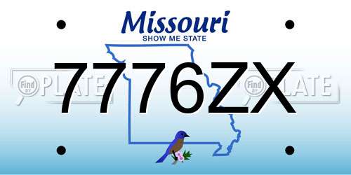 7776ZX Missouri License Plate