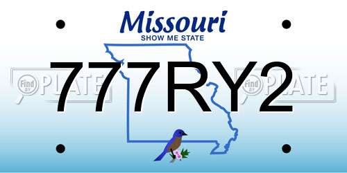 777RY2 Missouri License Plate