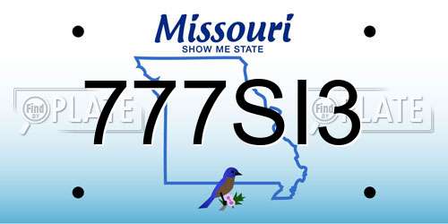 777SI3 Missouri License Plate