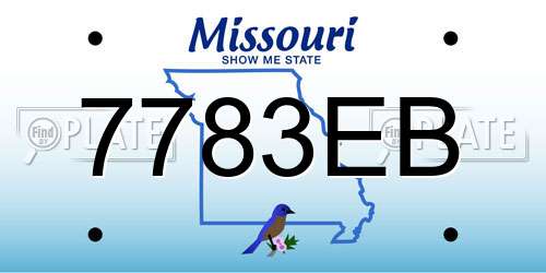 7783EB Missouri License Plate